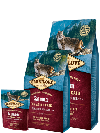 Carnilove Salmon for Adult Cats – Sensitive & Long Hair - 1