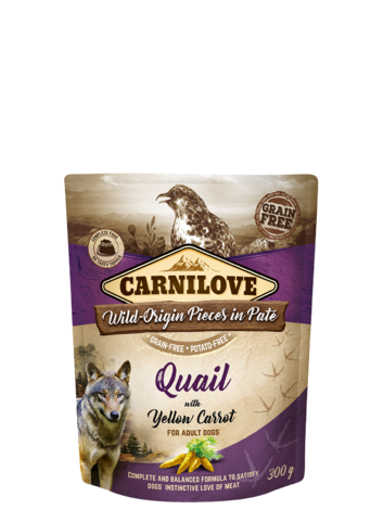 Carnilove Dog Pouch Paté Quail with Yellow Carrot 300g - 1
