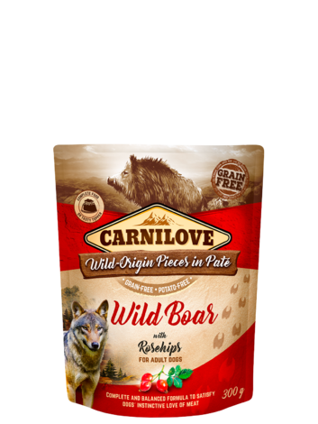 Carnilove Dog Pouch Paté Wild Boar with Rosehips 300g - 1